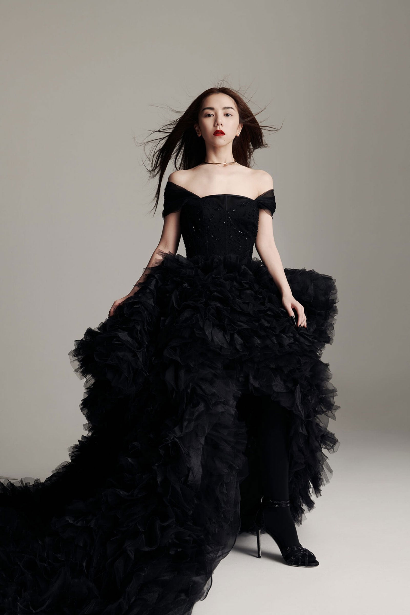 G.E.M. wearing LETOII ATELIER haute couture for BAZAAR magazine